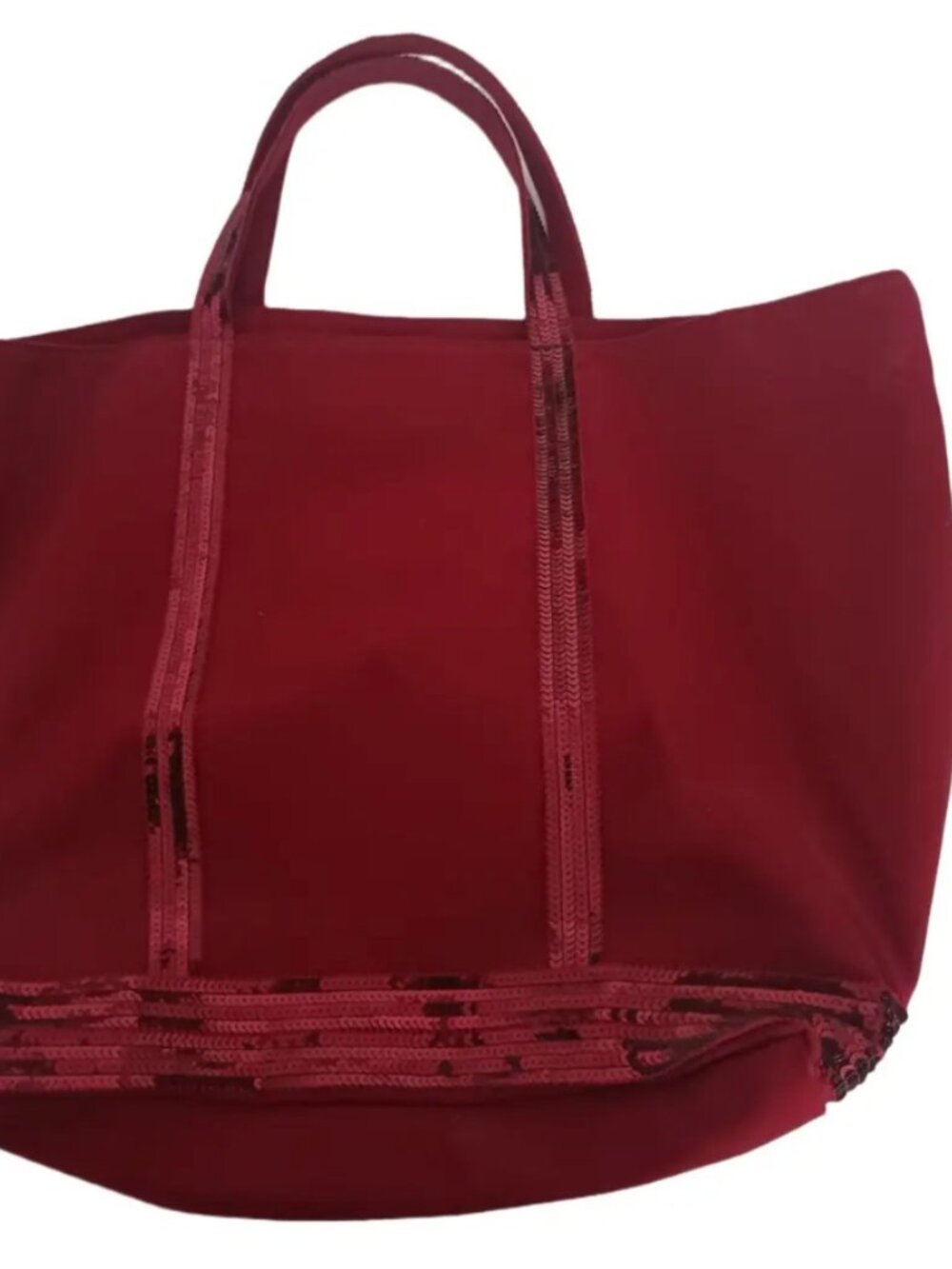 Vanessa Bruno Burgundy Tote with Sequin Strap - Picture 6 of 6